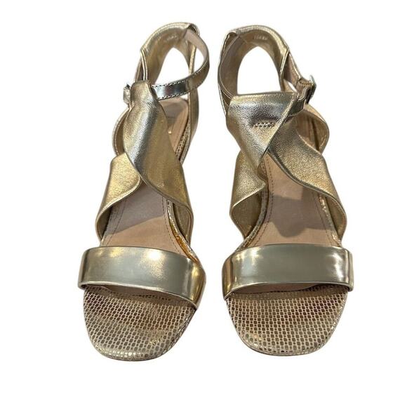 Vince Camuto Women's Gold Strappy Stiletto Heeled Sandals Size 6M - Picture 1 of 9